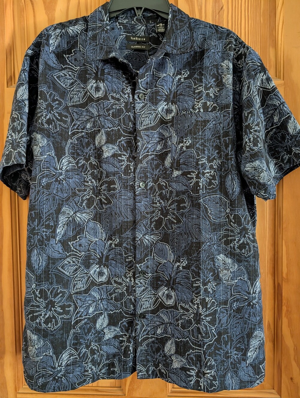 Van Heusen Hawaiian Tropical Floral Beach Vacation Casual Shirt Sz LG 16-16.5